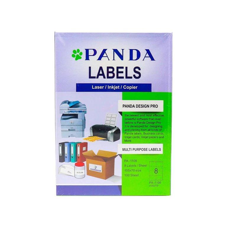 Panda Label Sticker 8 Cut